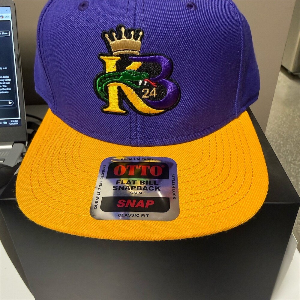 Buy Now Snapback Hat Men's One Size Purple Gold Crown Kobe Bryant tribute 24